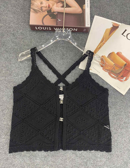 25 new summer knitted hot girl camisole