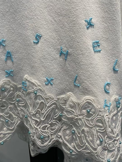 2025 New Antique Style Heavy Handmade Water-soluble Stitching T-shirt