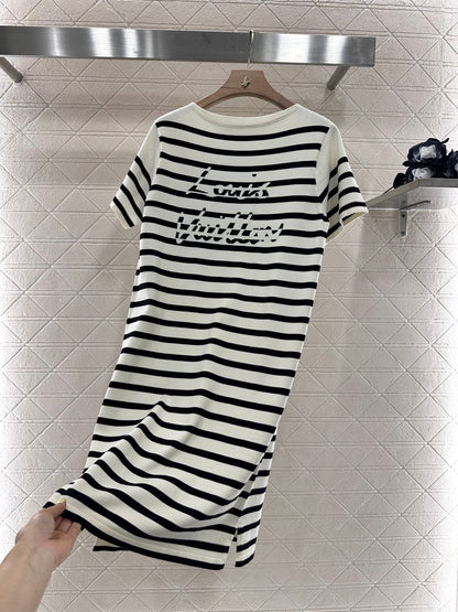 25 new summer striped knitted dress