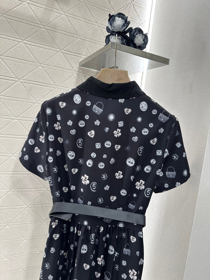 25 new summer printed lapel dresses