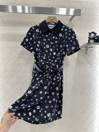 25 new summer printed lapel dresses