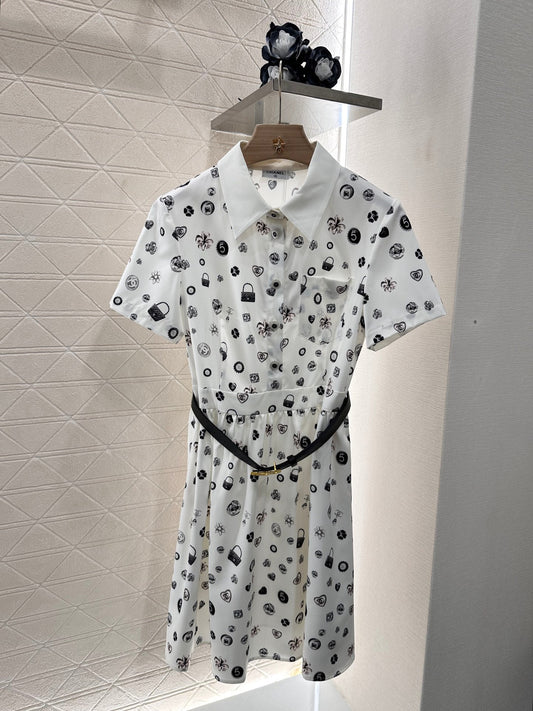 25 new summer printed lapel dresses
