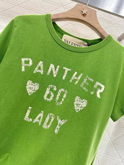 2025 summer new round neck embroidery print 𝑇𝑒𝑒