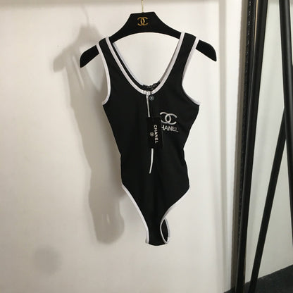 25 new logo embroidered sling one-piece swimsuit