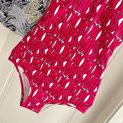 25 Summer New Print Fashion Sexy V-neck Suspender Top One-piece Swimsuit