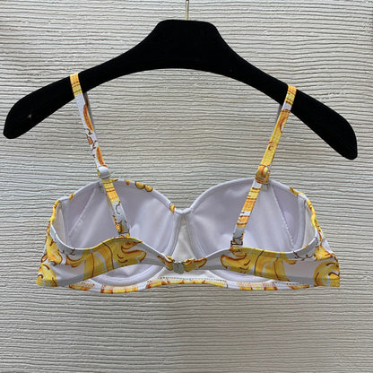 25 Summer new golden retro pattern print swimsuit