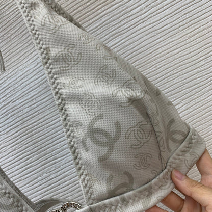 25 Summer New Double C Logo Printed Sexy Two-Piece Swimsuit (With Chest Pad)