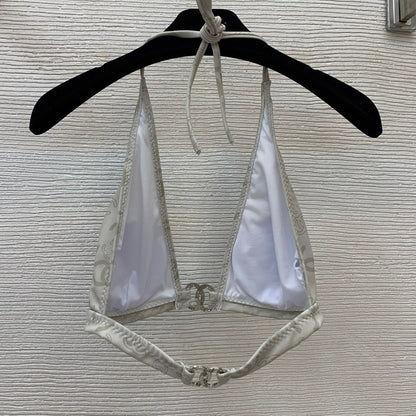 25 Summer New Double C Logo Printed Sexy Two-Piece Swimsuit (With Chest Pad)