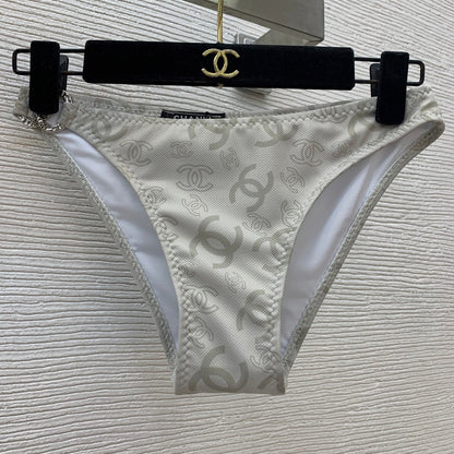25 Summer New Double C Logo Printed Sexy Two-Piece Swimsuit (With Chest Pad)