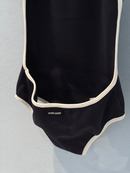 25 new summer contrast color one-piece swimsuit