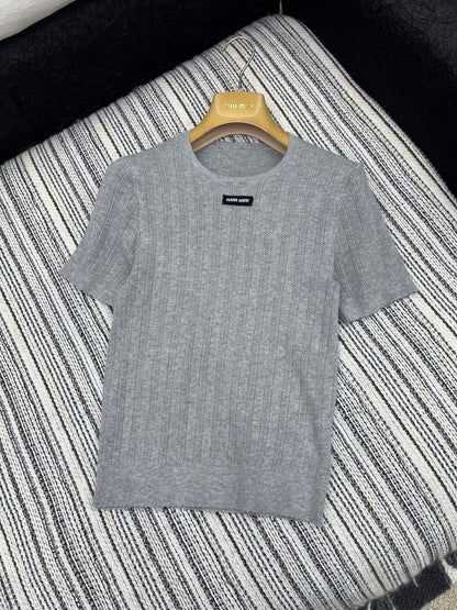 2025SS Spring and Summer New Round Neck Crochet Short Sleeves