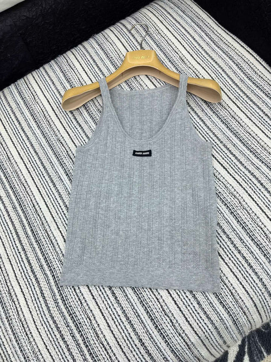 2025SS Spring and Summer New Round Neck Crochet Knitted Vest