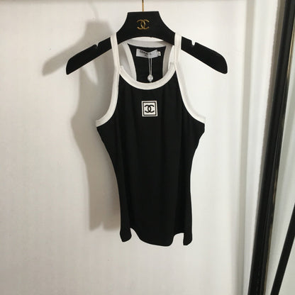 25 Summer new logo offset printing contrasting color bottoming vest