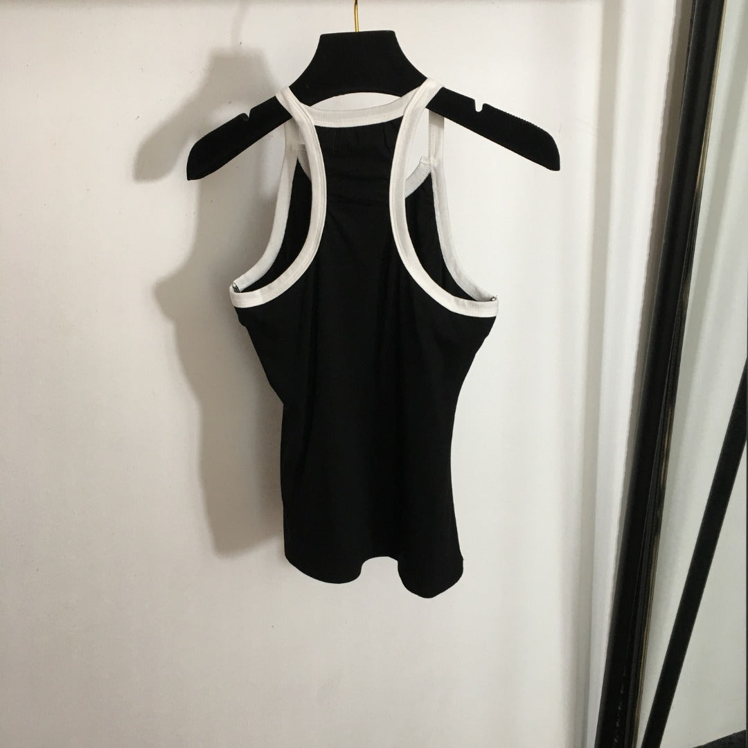 25 Summer new logo offset printing contrasting color bottoming vest
