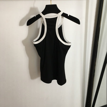 25 Summer new logo offset printing contrasting color bottoming vest