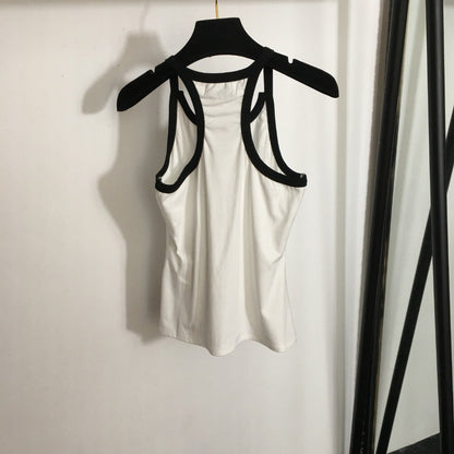 25 Summer new logo offset printing contrasting color bottoming vest
