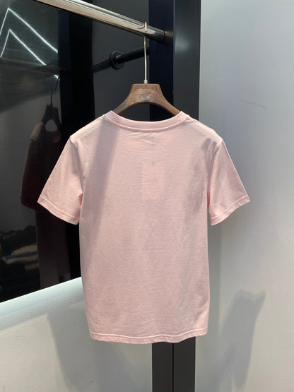 25 Summer new long-sleeved diamond simple letter logo round neck T-shirt