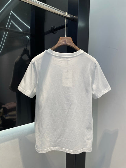25 Summer new long-sleeved diamond simple letter logo round neck T-shirt