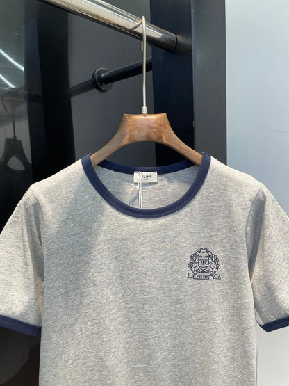 25 Summer new simple letter logo round neck T-shirt