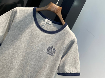 25 Summer new simple letter logo round neck T-shirt