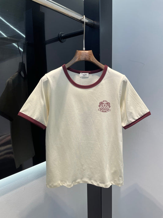 25 Summer new simple letter logo round neck T-shirt
