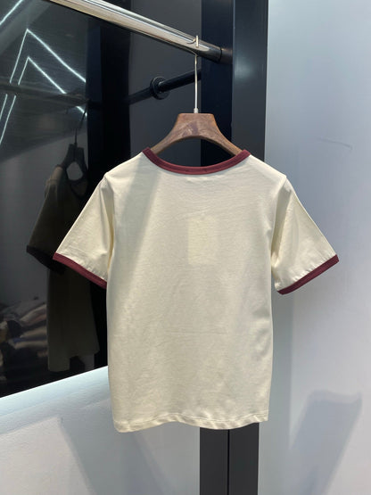 25 Summer new simple letter logo round neck T-shirt