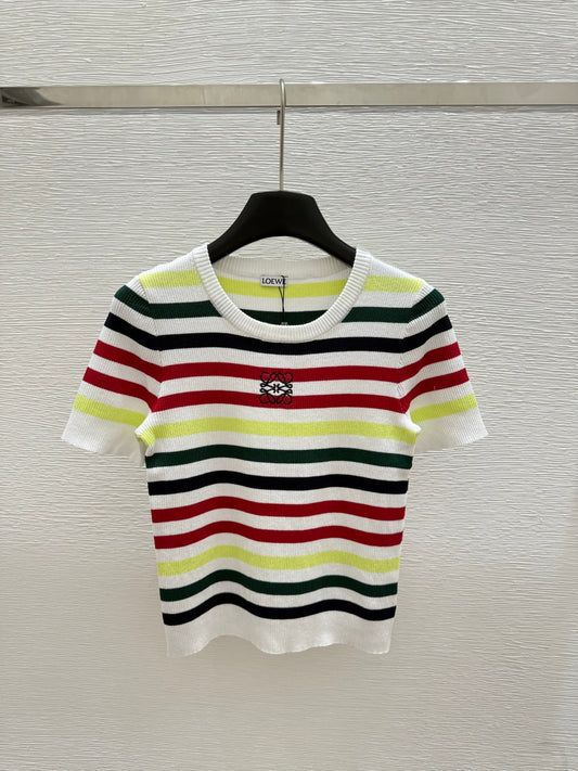 25 Summer new round neck knitted short sleeves
