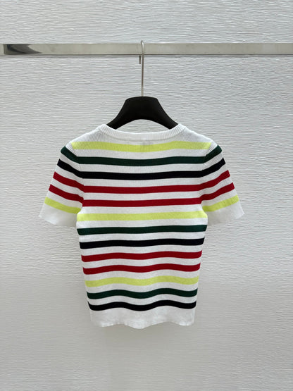 25 Summer new round neck knitted short sleeves