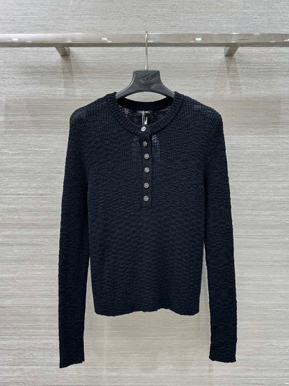25ss Round neck knitted long sleeved top