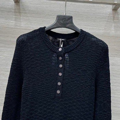 25ss Round neck knitted long sleeved top
