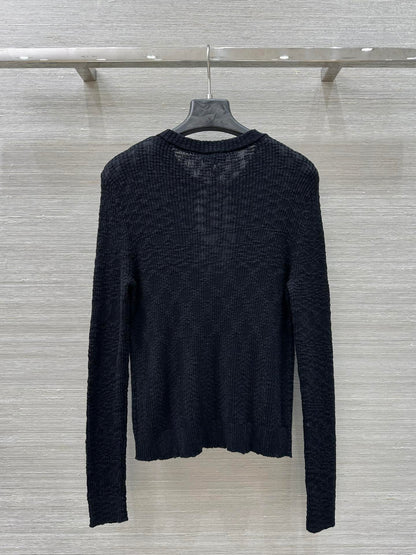 25ss Round neck knitted long sleeved top
