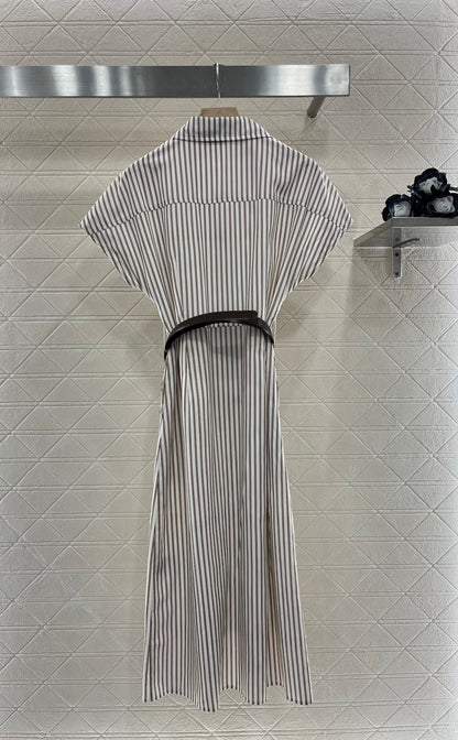 2025 Summer New Striped Belt Dress