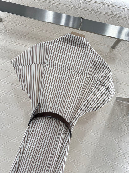 2025 Summer New Striped Belt Dress