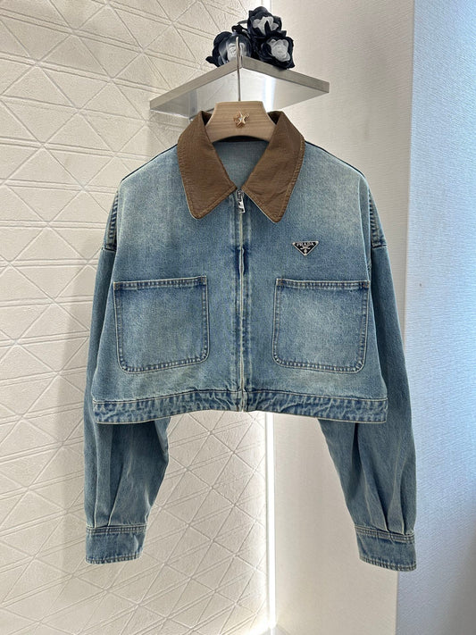 2025 Summer New Leather Denim Jacket
