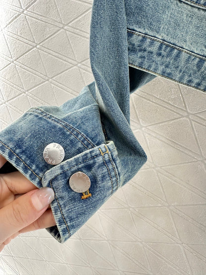2025 Summer New Leather Denim Jacket