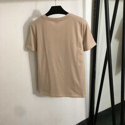 2025 Summer New Logo Letter Patch Casual Short Sleeve T-shirt