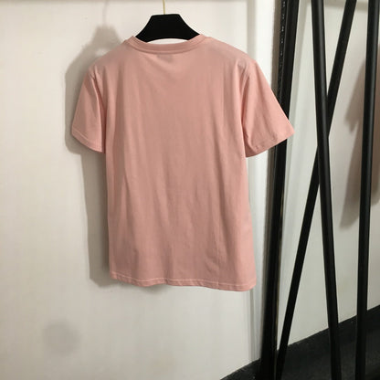 2025 Summer New Logo Letter Patch Casual Short Sleeve T-shirt