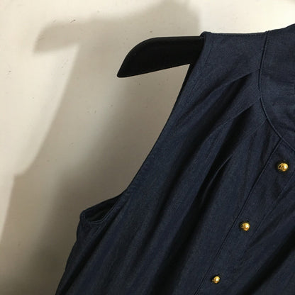 25 Summer new style lace waist stand collar sleeveless vest dress denim skirt