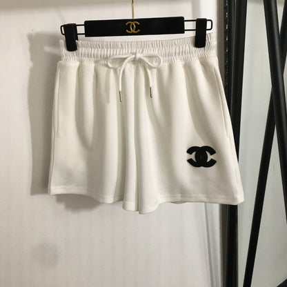 25 Summer new logo embroidered vest top + casual shorts set
