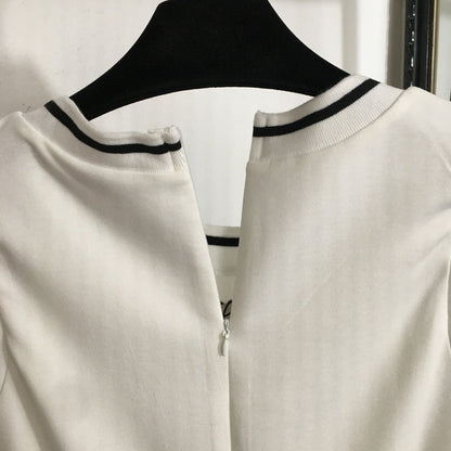 25 Summer new logo embroidered ribbon waist sleeveless vest dress