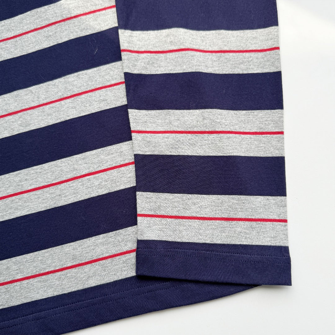 25ss Contrast striped long sleeved shirt