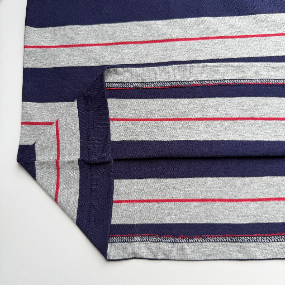 25ss Contrast striped long sleeved shirt