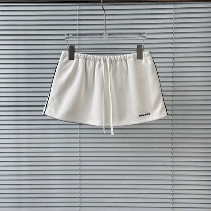 25ss Space cotton drawstring sports mini skirt