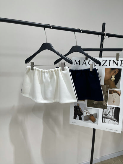 25ss Space cotton drawstring sports mini skirt