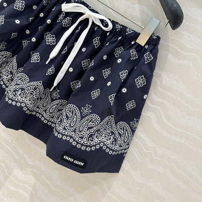 25ss Vacation style, elastic waist, short skirt