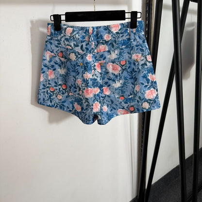 25 new summer pink flower print shorts