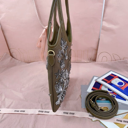25ss New nail bead embroidery ivy bag