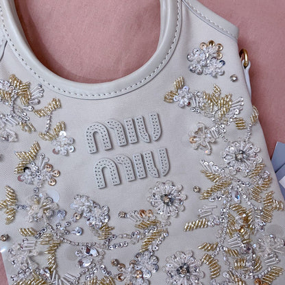 25ss New nail bead embroidery ivy bag