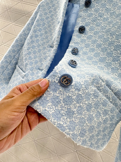 2025 Summer New Jacquard Round Neck Dress Jacket