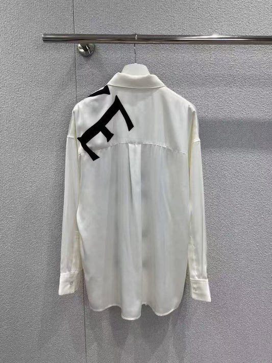 2025 Logo printed loose long sleeved shirt